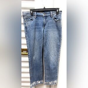 Lucky Brand Women’s Jeans Lace Trim Size 8 29 Blue Denim Mid Rise